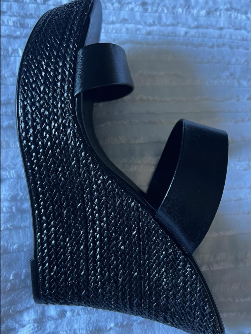 Italian Shoemakers Black Wedge Slide Sandals